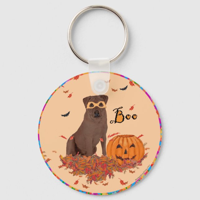 Chaveiro Labrador Retriever Marrom de Halloween (Frente)