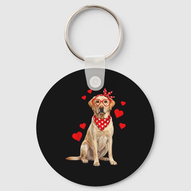 Chaveiro Labrador Retriever Valentines Day Dog Lover Heart  (Frente)