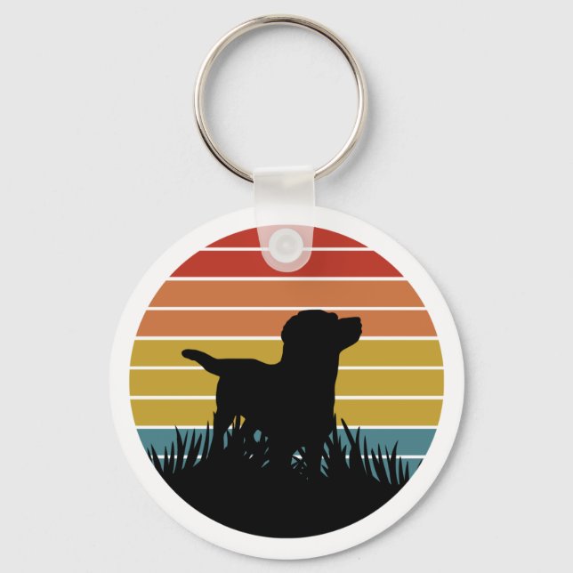 Chaveiro Labrador Retro Sunset (Frente)