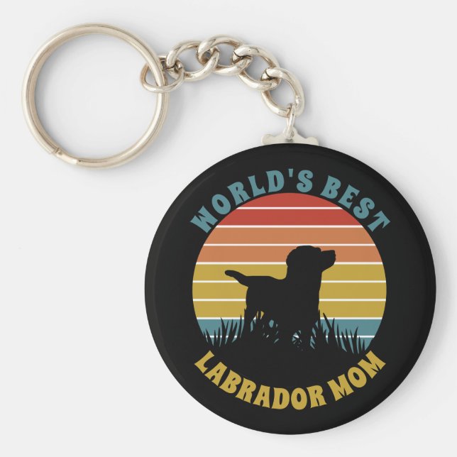 Chaveiro Labrador Retro Sunset Personalizado (Frente)