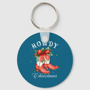 Chaveiro Laço Coquete de Bota de Cowgirl de Natal Howdy Oci
