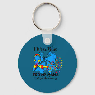 Chaveiro Laço de borboleta autismo eu uso azul para minha m