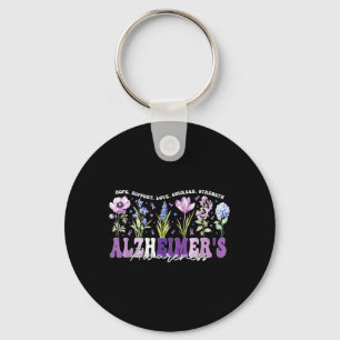 Chaveiro Laço de Flores Roxas Apoia Conscientização do Alzh