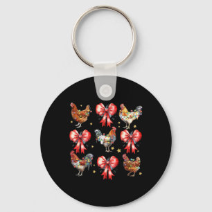 Chaveiro Laço de Natal de Frango Coquette, Vermelho Laço de