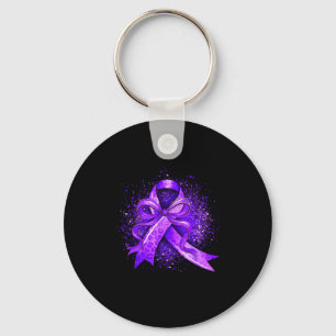 Chaveiro laço roxo de conscientização da doença de Alzheime