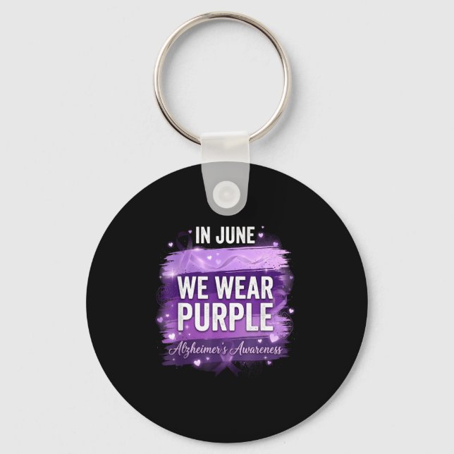 Chaveiro Laço roxo em junho use roxo alzheimer (Frente)