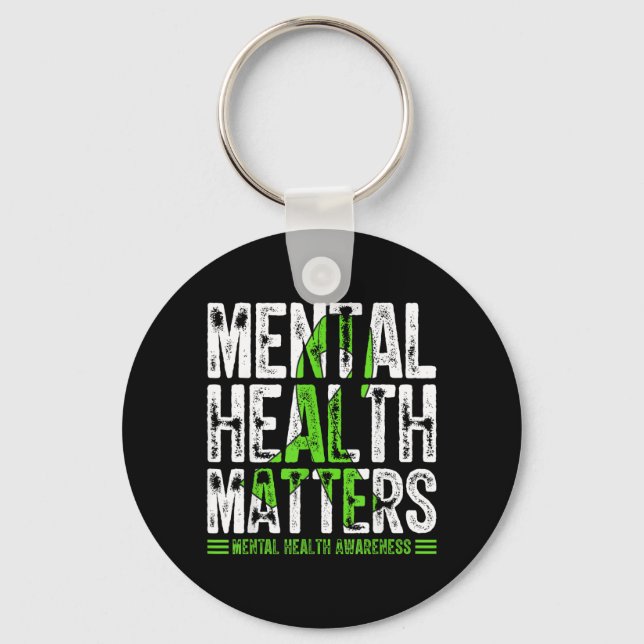 Chaveiro Laço Verde de Conscientização sobre Saúde Mental (Frente)