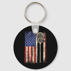 Chaveiro Lacrosse American Flag Sport Team Stick Men 4t
