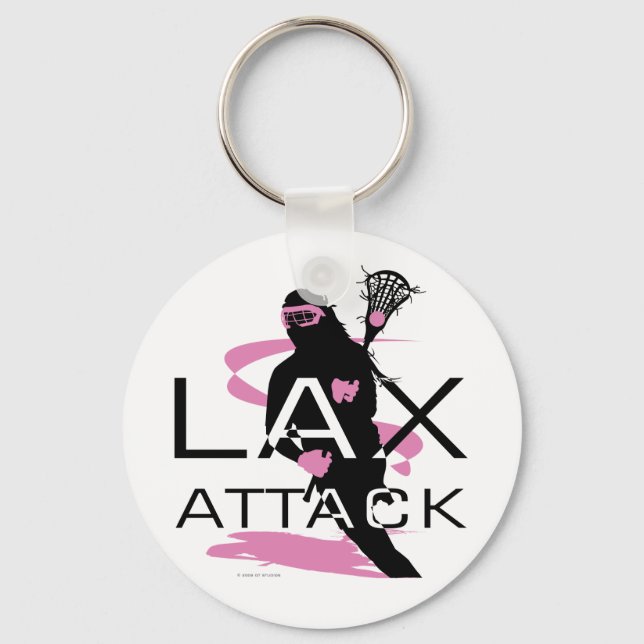 Chaveiro Lacrosse Girls LAX Attack Pink (Frente)