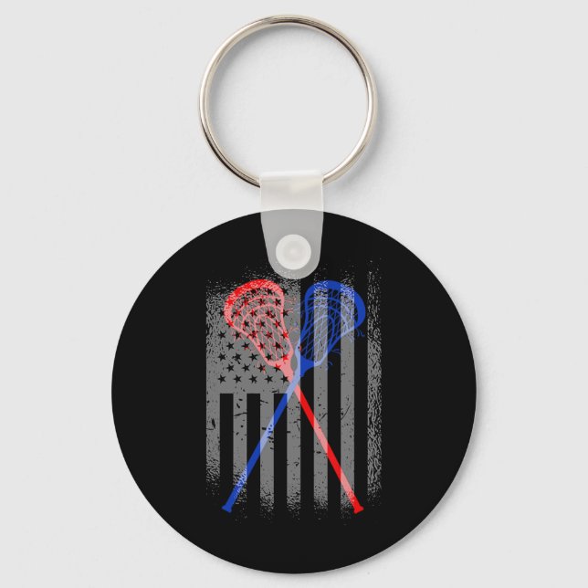 Chaveiro Lacrosse Lax American Flag 1 (Frente)