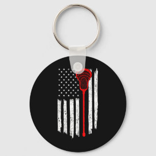 Chaveiro Lacrosse Player Lax Patriotic Goalie Laxing Indepe