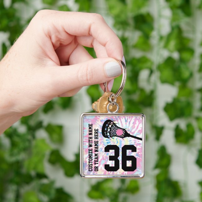 Chaveiro Lacrosse Sports Number Team Name Girly (Mão)