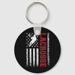Chaveiro Lacrosse Usa Flag Lax Shirt Men Meninas