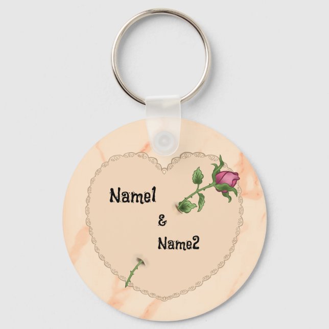 Chaveiro Lacy Heart Rosa (Frente)