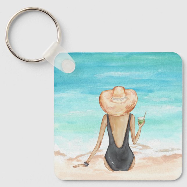 Chaveiro ladie na praia (Frente)