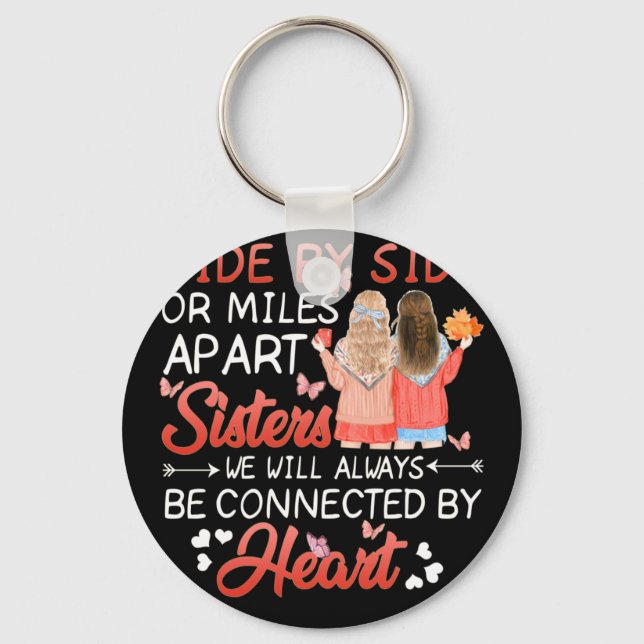 Chaveiro Lado A Lado Ou Milhas À Distância Das Irmãs. (Frente)