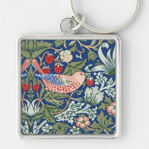 Chaveiro Ladrão de Morango William Morris Azul Marinho Cora