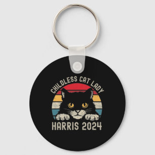 Chaveiro Lady Gato Sem Fios Para Kamala Harris 2024 Retro B