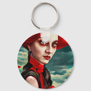 Chaveiro Lady of the Poppy Flowers fantasia Arte original