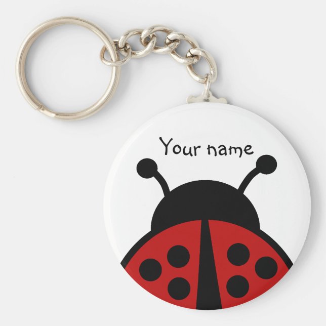 Chaveiro Ladybug com seu nome (Frente)