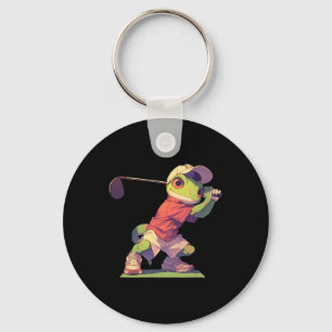 Chaveiro Lagarto Jogador de Golfe Engraçado Gecko