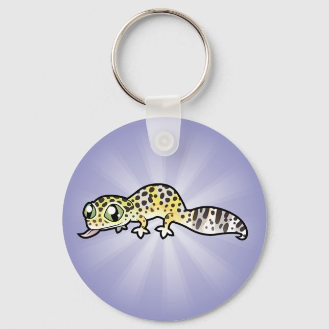 Chaveiro Lagarto Leopardo de Desenho Animado (Frente)