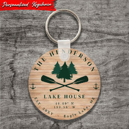 Chaveiro Lago House Rustic Lake Boat Oars Trees