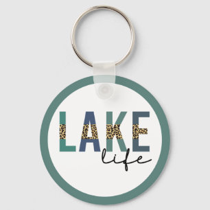 Chaveiro Lago Life Happy Place Lake House Cheetah Typografi