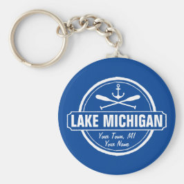 Chaveiro Lago Michigan, cidade personalizada, nome, âncora,