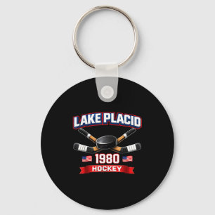 Chaveiro Lago placid 1980 hóquei vintage puck EUA nova york