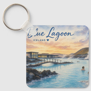 Chaveiro Lagoa Azul Islândia banho termal aquarela