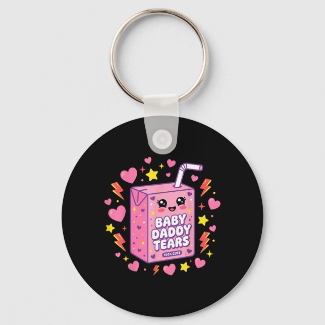 Chaveiro Lágrimas de Papai Bebê Kawaii Caixa de Suco Fofa E (Frente)