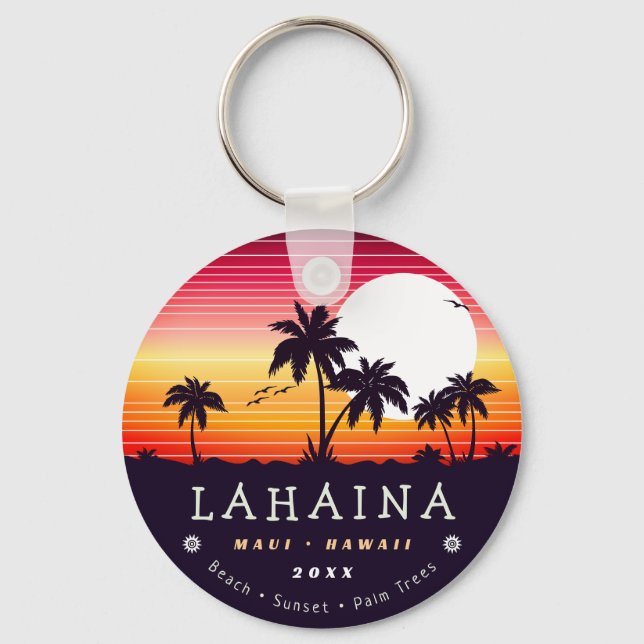 Chaveiro Lahaina Maui Hawaii Retro Sunset Souvenirs 60s (Frente)