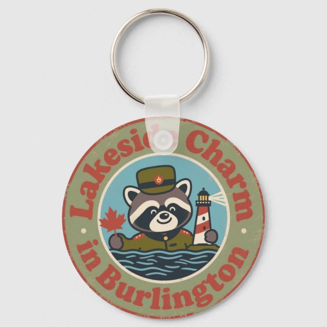 Chaveiro Lakeside Charm in Burlington Funny Raccoon (Frente)