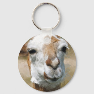Chaveiro Lama feliz, efeito de pintura