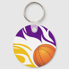 Chaveiro Lâmpada de basquete, púrpura e Dourada