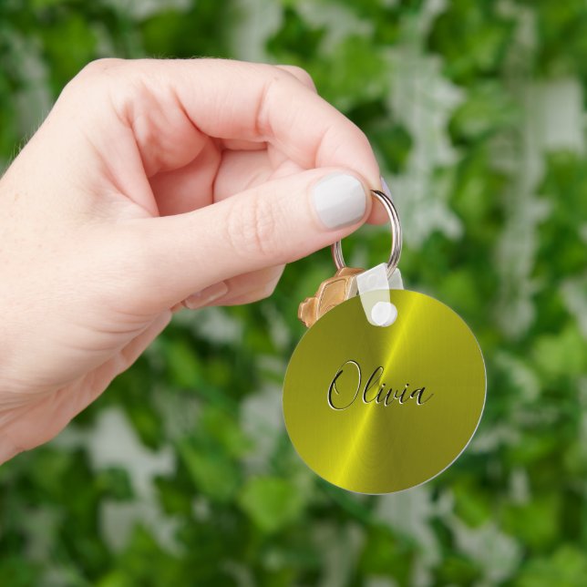 Chaveiro Lâmpada fina amarela (Mão)