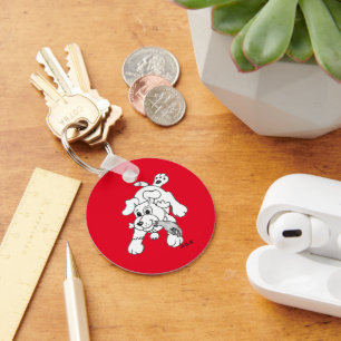 Chaveiro Lápis Engraçados Cachorros Desenhando Mão na Boca