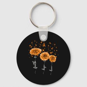 Chaveiro Laranja Daisy Flower Leucemia Consciência