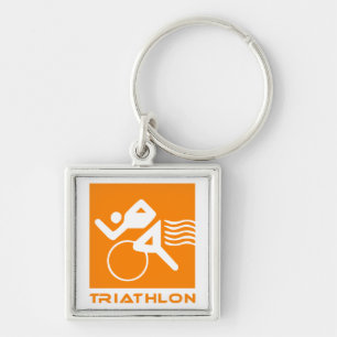 Chaveiro Laranja e branco do Triathlon