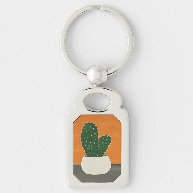 Chaveiro Laranja e Cinza Acrílico Potente (Frente)