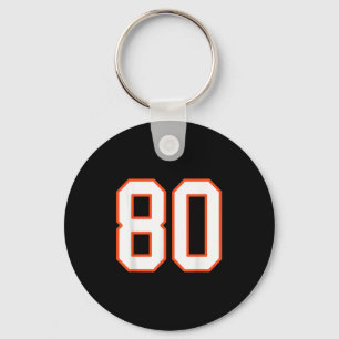 Chaveiro Laranja E White Srts Número 80 Jersey Uniform Pla