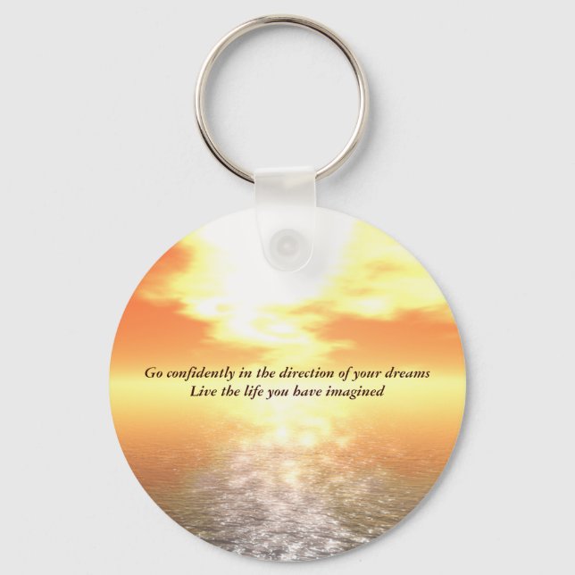 Chaveiro Laranja Inspirador sobre chave do Mar Calmo (Frente)