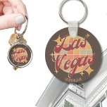 Chaveiro Las Vegas Nevada Retro Vintage Party<br><div class="desc">Design do Retro Vintage de Las Vegas com uma bola de disco em tons castanho-claros,  rosa e azul-claro. Este belo chaveiro é um presente perfeito,  lembrança ou item de moda para moradores de Las Vegas,  visitantes,  turistas ou fãs.</div>