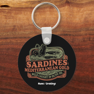 Chaveiro Lata de Sardinha Mediterrânea Vintage Retro Seacut