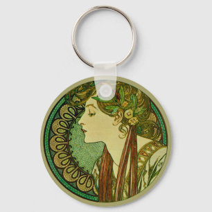 Chaveiro Laurel, Alphonse Mucha Vintage Art Nouveau