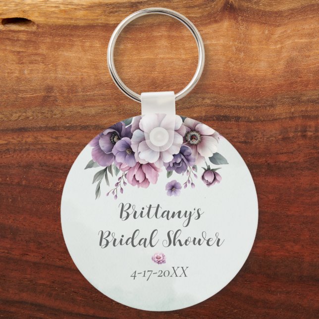 Chaveiro Lavanda do chá de panela e Floral Verde (Frente)