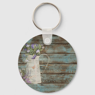 Chaveiro lavanda russa madeira de cascas brancas