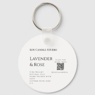 Chaveiro Lavanda soy candela com rosa adicione q r código t