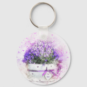 Chaveiro Lavandas Personalizadas Flores Femininas